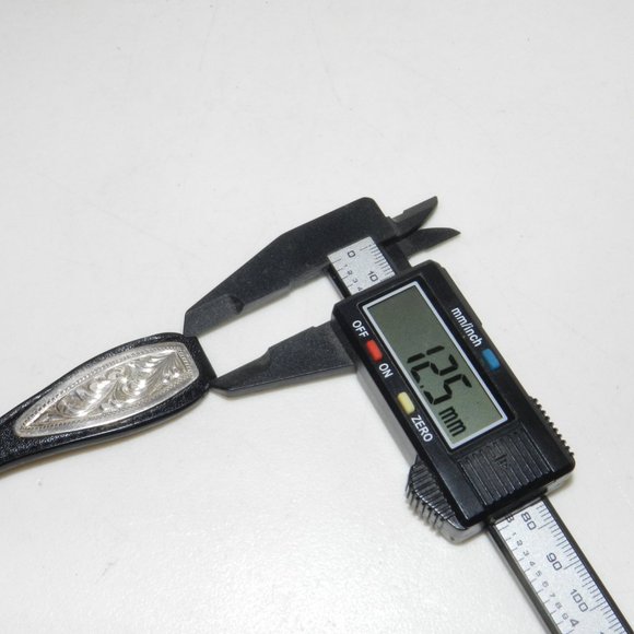 STERLING SILVER 925 BC MEXICO WATCH STRAP 12.5 MM BLACK